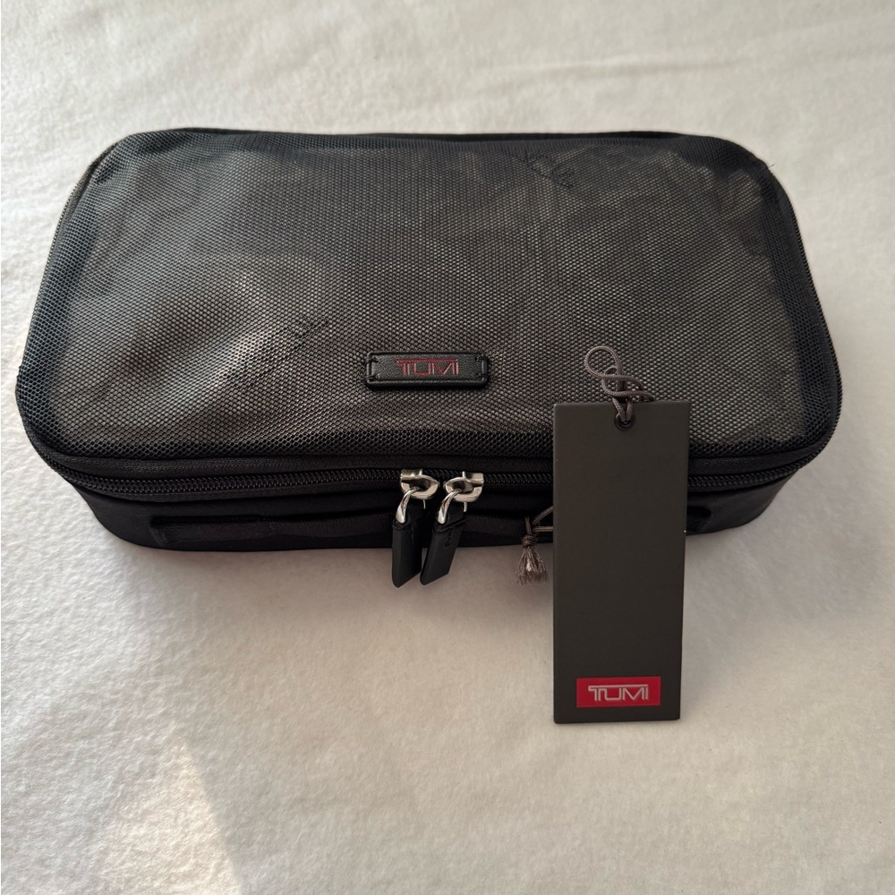 Tumi Black Dual Zippered Packing Cube. 6 x 10 x  2.25 inches